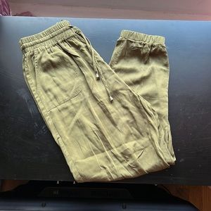 Olive Green Woven Jogger Pants